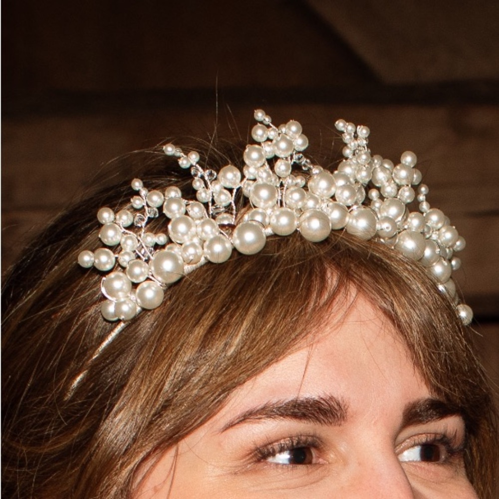 Pearl + crystal headpiece